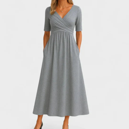 Charlotte™ | Crossed dress with short sleeves