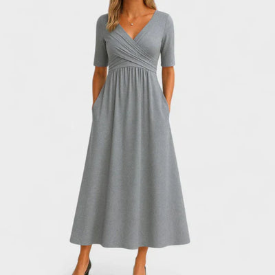 Charlotte™ | Crossed dress with short sleeves