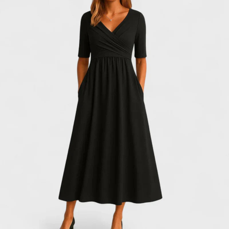 Charlotte™ | Crossed dress with short sleeves