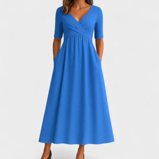 Charlotte™ | Crossed dress with short sleeves