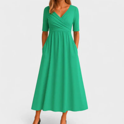 Charlotte™ | Crossed dress with short sleeves