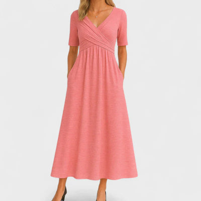 Charlotte™ | Crossed dress with short sleeves